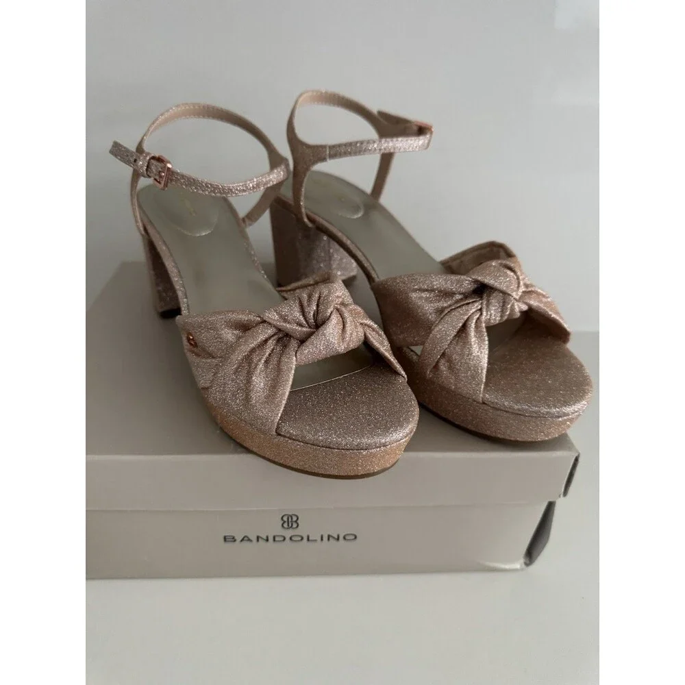 Bandolino Prezley Women's Prezley Heeled Sandal champagne rose Gold size 8.5